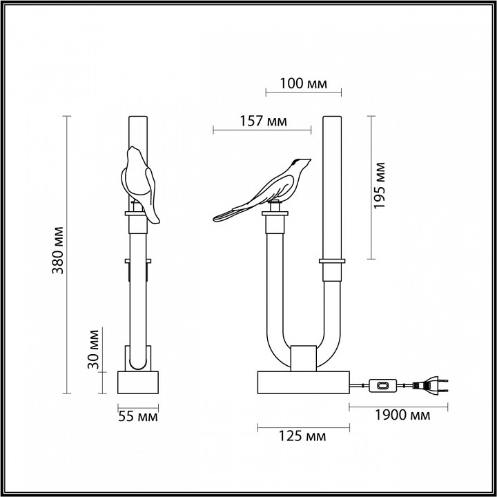Настольная лампа декоративная odeon light lark 5431/2tl