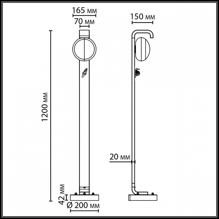 Наземный высокий светильник odeon light nature 5434/1fa