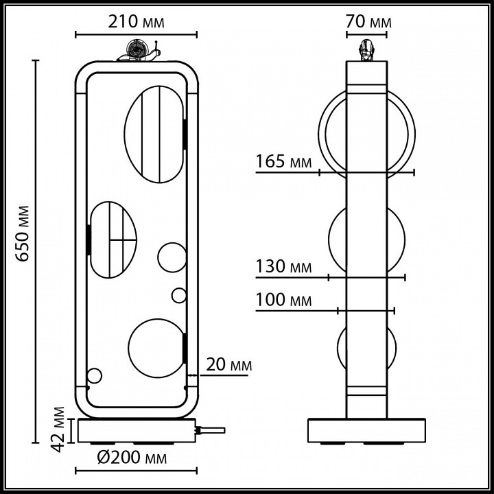 Наземный низкий светильник odeon light nature 5434/3fb