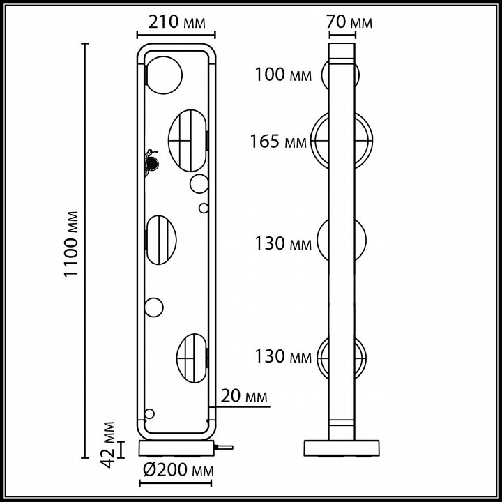 Наземный высокий светильник odeon light nature 5434/4fb