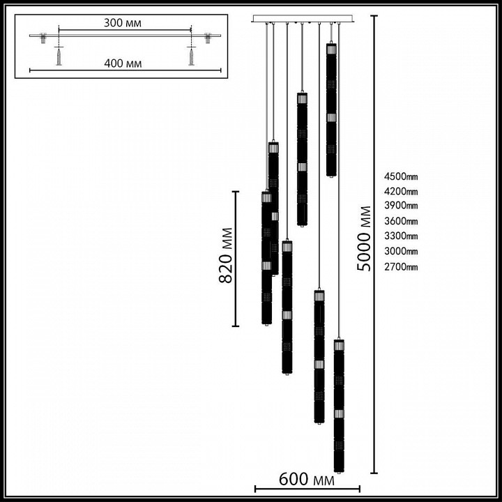 Подвесная люстра odeon light collier 5456/210l