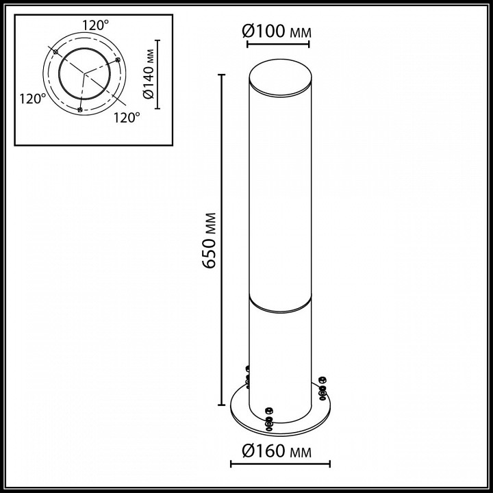 Наземный низкий светильник odeon light nature 7180/18gl