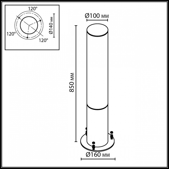 Наземный высокий светильник odeon light nature 7180/22gl