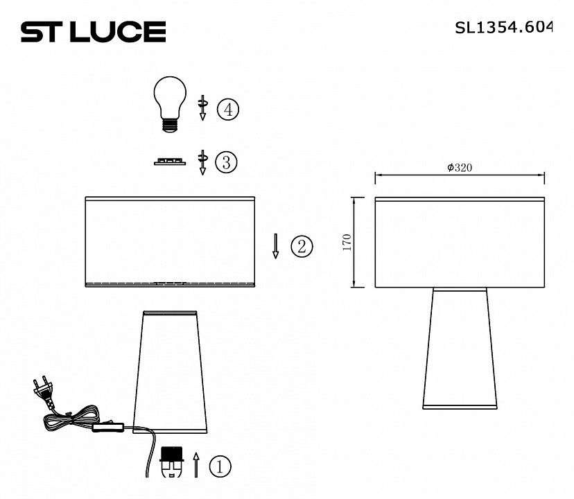 Настольная лампа декоративная st-luce jackie sl1354.604.01
