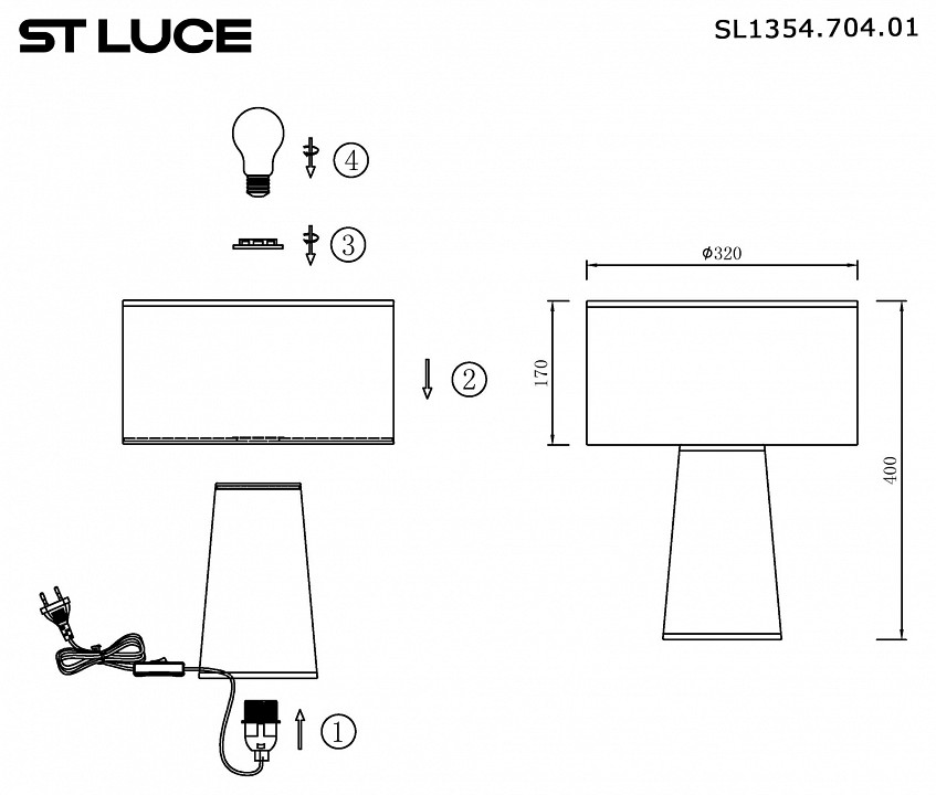 Настольная лампа декоративная st-luce jackie sl1354.704.01