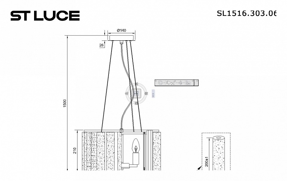 Подвесной светильник st-luce delight sl1516.303.06