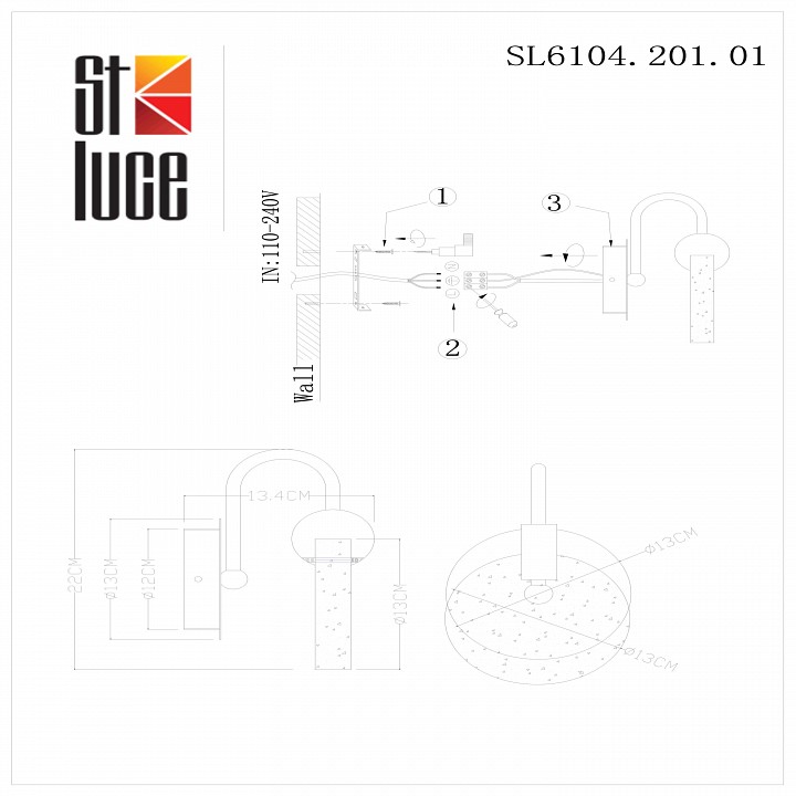 Бра st-luce montecelio sl6104.201.01
