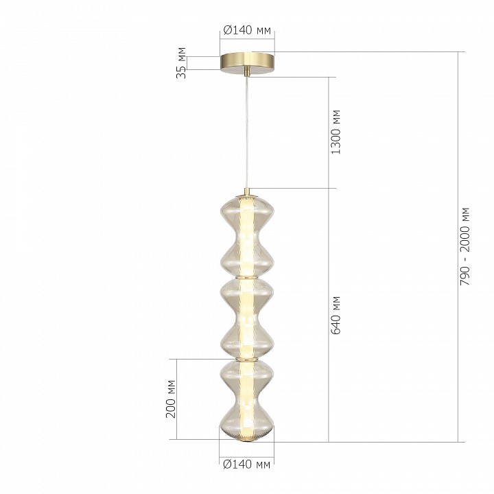 Подвесная люстра st-luce spine sl6136.213.01