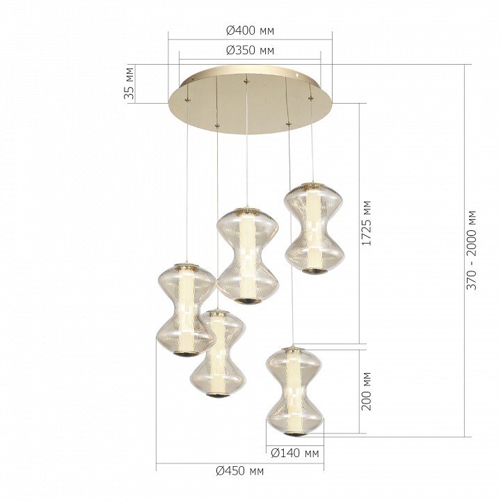 Подвесной светильник st-luce spine sl6136.233.01