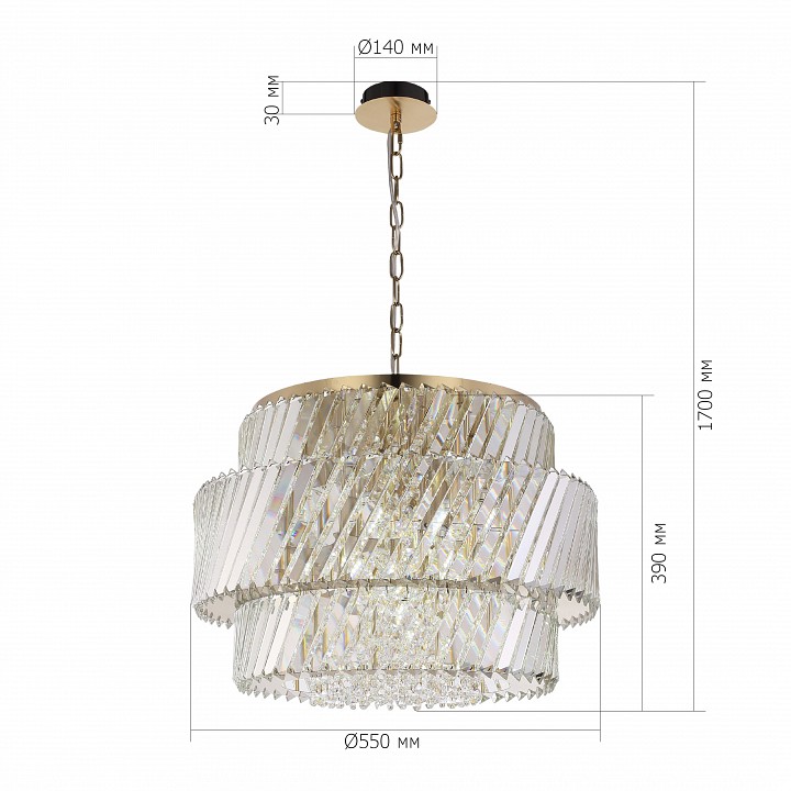 Подвесная люстра st-luce ritz sl6138.303.12