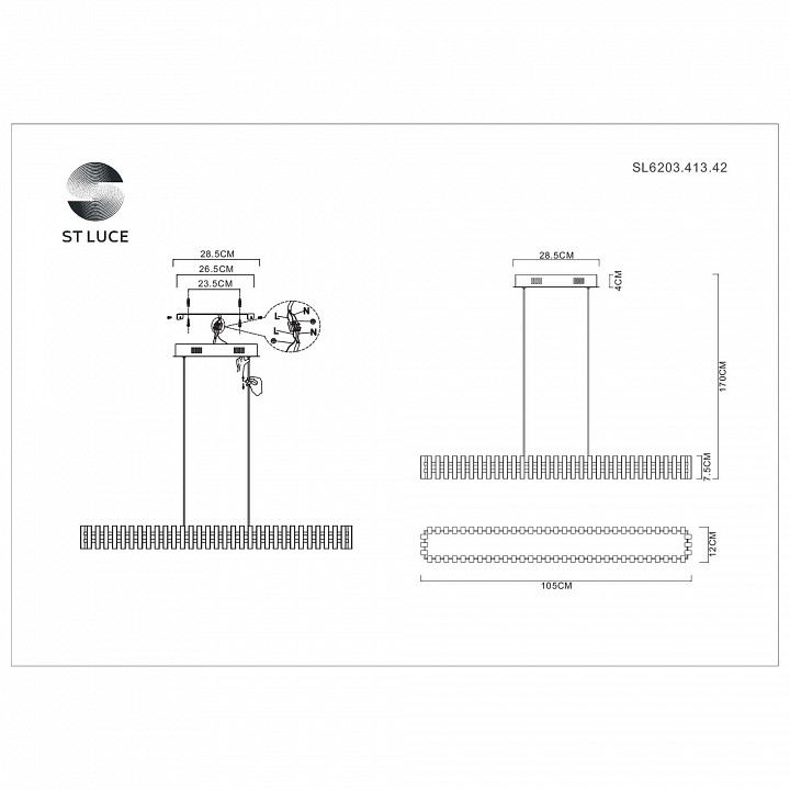 Подвесная люстра st-luce estense sl6203.413.42