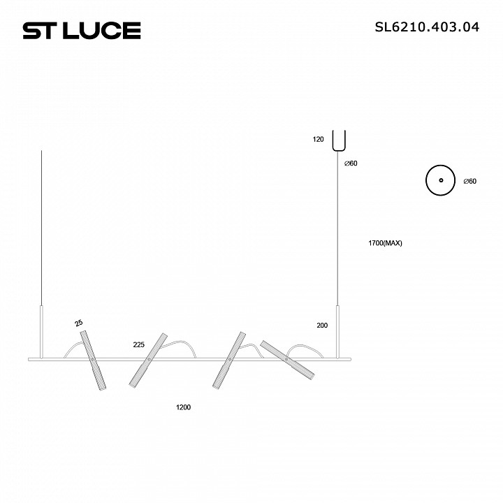 Подвесной светильник st-luce lilt sl6210.403.04