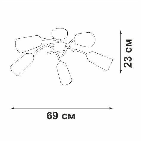 Люстра на штанге vitaluce v2850 v2850-1/5pl