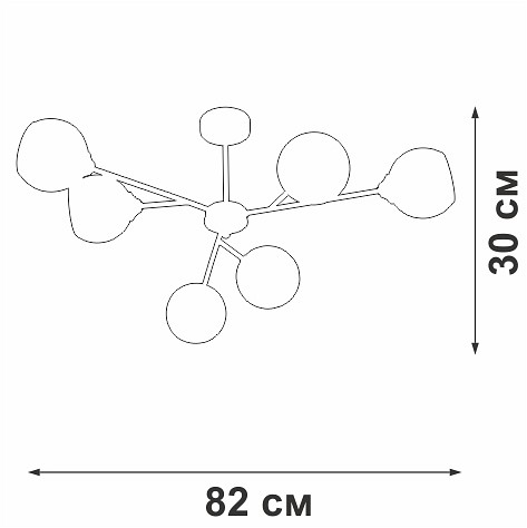 Люстра на штанге vitaluce v3791 v3791-1/6pl