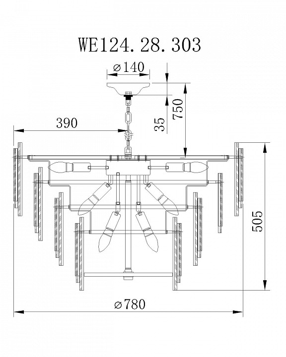 Подвесной светильник wertmark agati we124.28.303