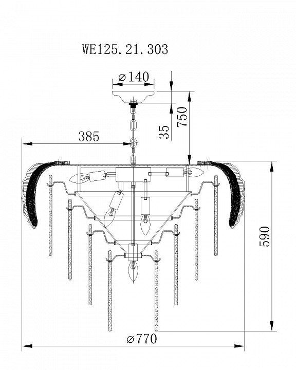 Подвесная люстра wertmark alexia we125.21.303