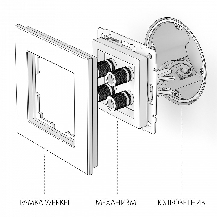 Розетка акустическая без рамки werkel графит рифленый w1185004