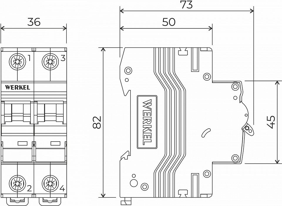 Автоматический выключатель 2p werkel автоматические выключатели w902p636