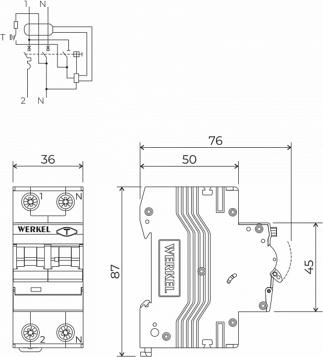 Дифференциальный автоматический выключатель 1p werkel дифференциальные автоматы w922p326