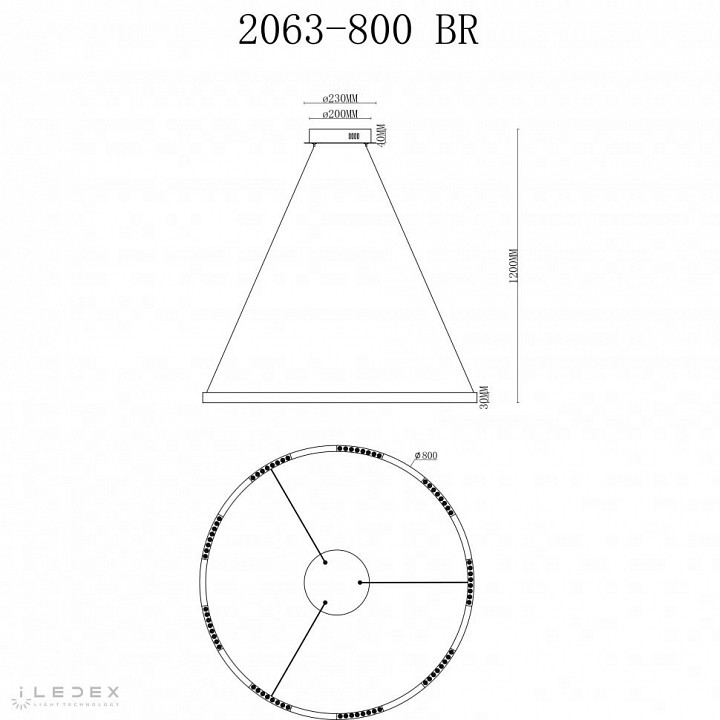 Подвесной светильник iledex vision 2063-d800 br
