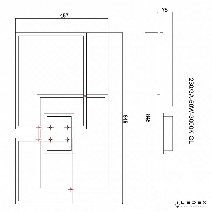 Потолочная люстра iledex grace 230/3a-50w-3000k gl