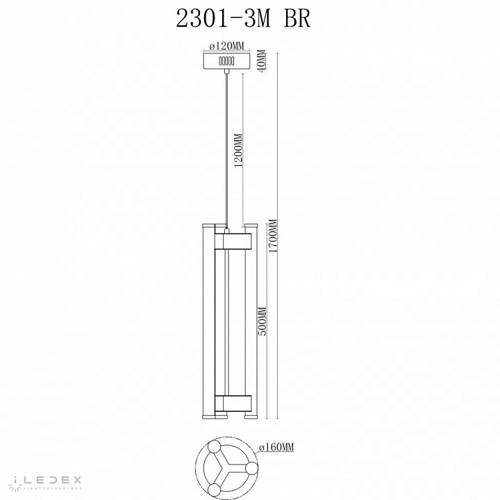 Подвесной светильник iledex rocks 2301-3m br