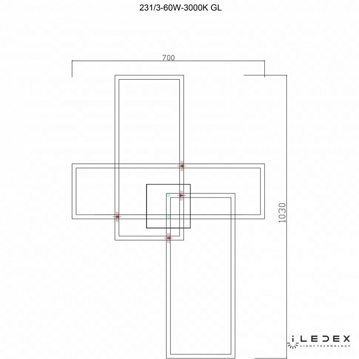 Потолочная люстра iledex grace 231/3-60w-3000k gl