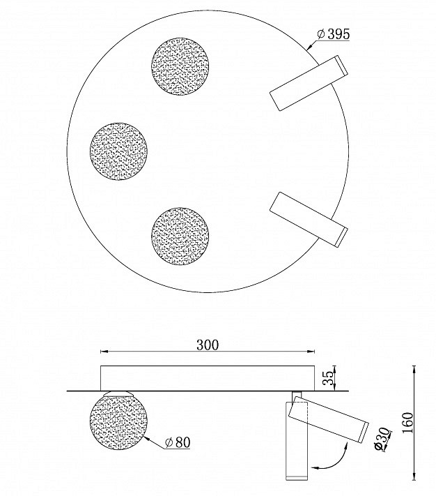 Потолочная люстра iledex telescope d4774-40 swh